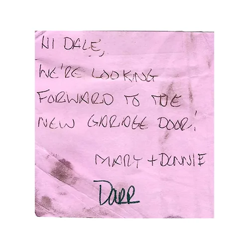Handwritten customer thank-you note 6